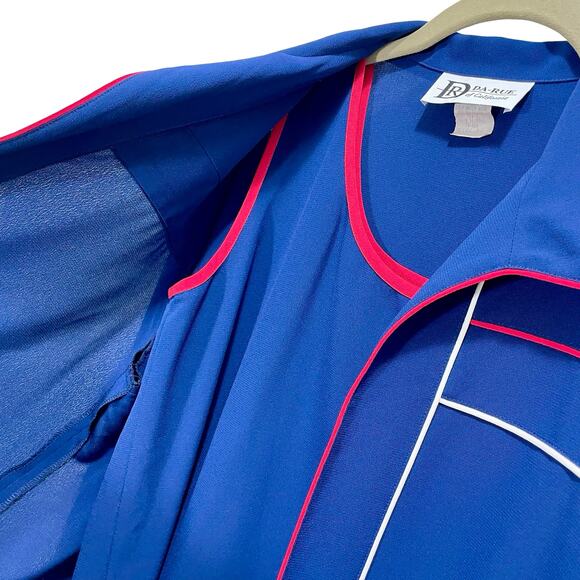 Vintage 80s Da Rue Blue Tank Long Sleeve Cardigan Set - Size 12 - Picture 4 of 10